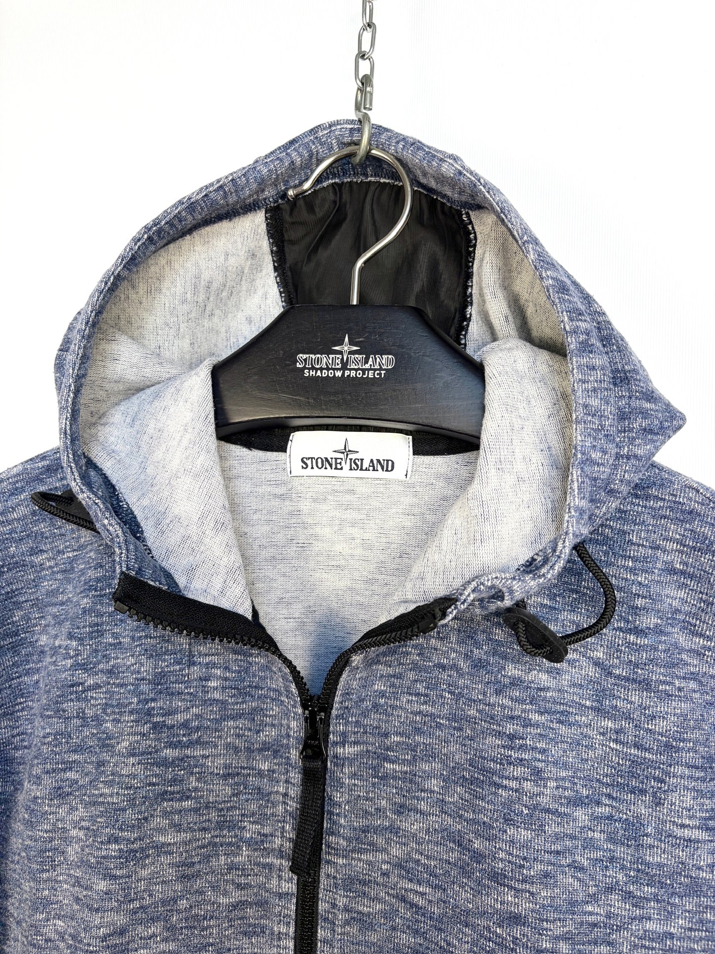 Felpa blu con zip e cappuccio Stone Island - Taglia L