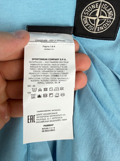 T-shirt azzurra Stone Island - Taglia Junior (12 anni, 156cm) - foto 8