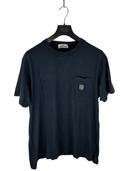 T-shirt blu navy con taschino Stone Island - Taglia XXL