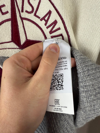 Maglione in lana con logo ricamato Stone Island - Taglia M