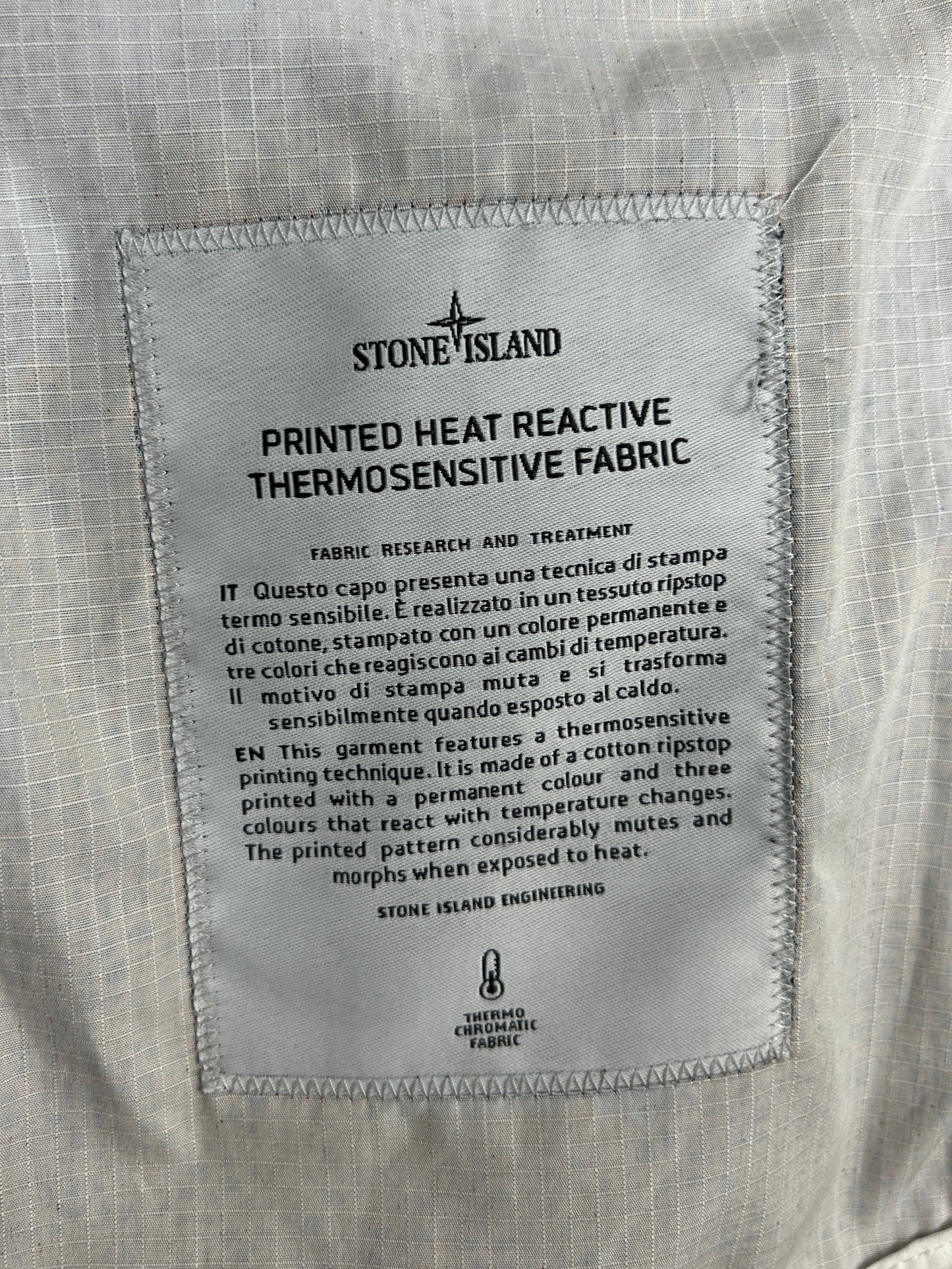 Giacca con cappuccio blu Stone Island Printed Heat Reactive Thermosensitive Fabric - Taglia L