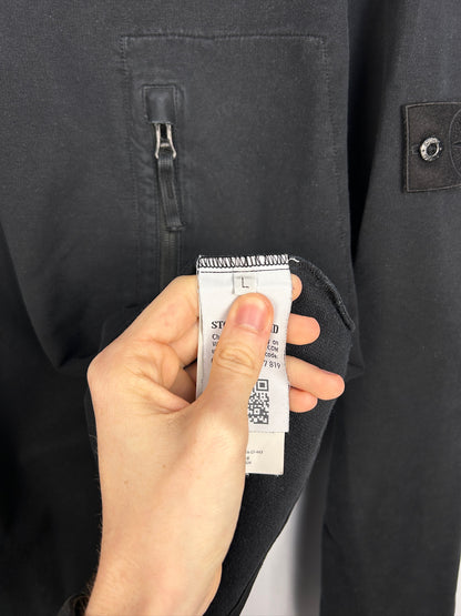 Felpa nera Ghost con taschino Stone Island - Taglia L