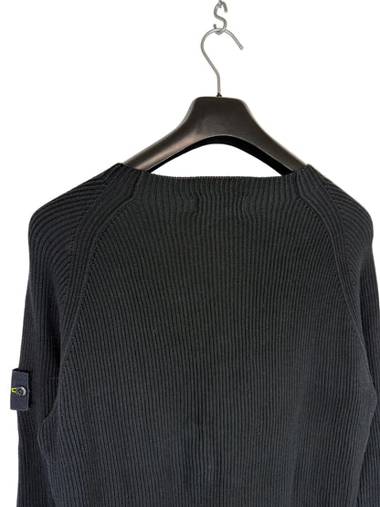 Maglione nero a coste Stone Island - Taglia M