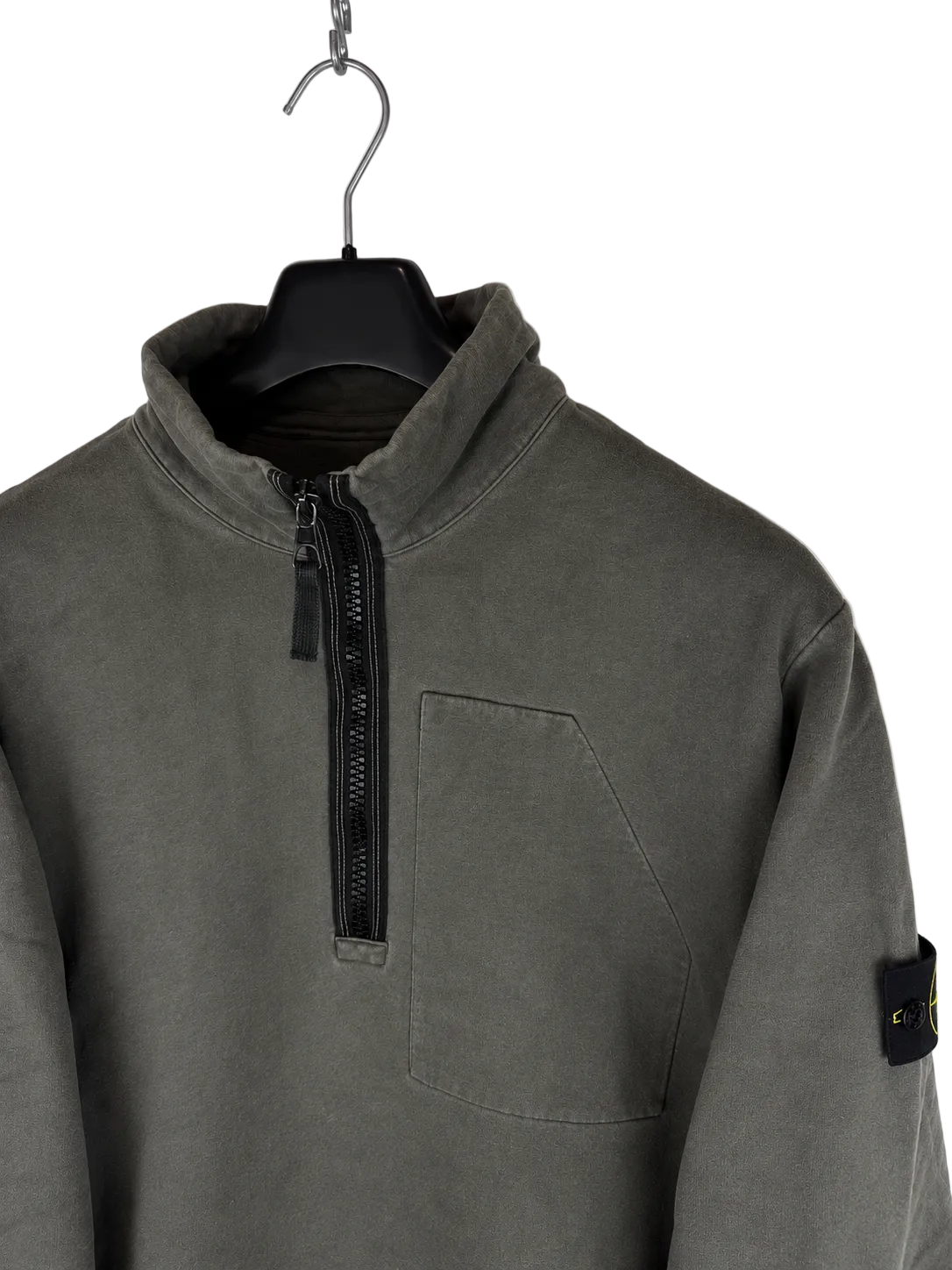 Maglione Vintage grigio con zip 1/4 Stone Island - Taglia XXL - foto 2