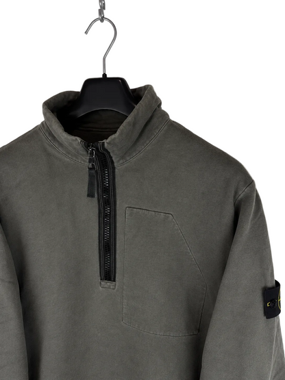 Maglione Vintage grigio con zip 1/4 Stone Island - Taglia XXL - foto 2