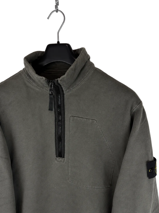Maglione Vintage grigio con zip 1/4 Stone Island - Taglia XXL - foto 2
