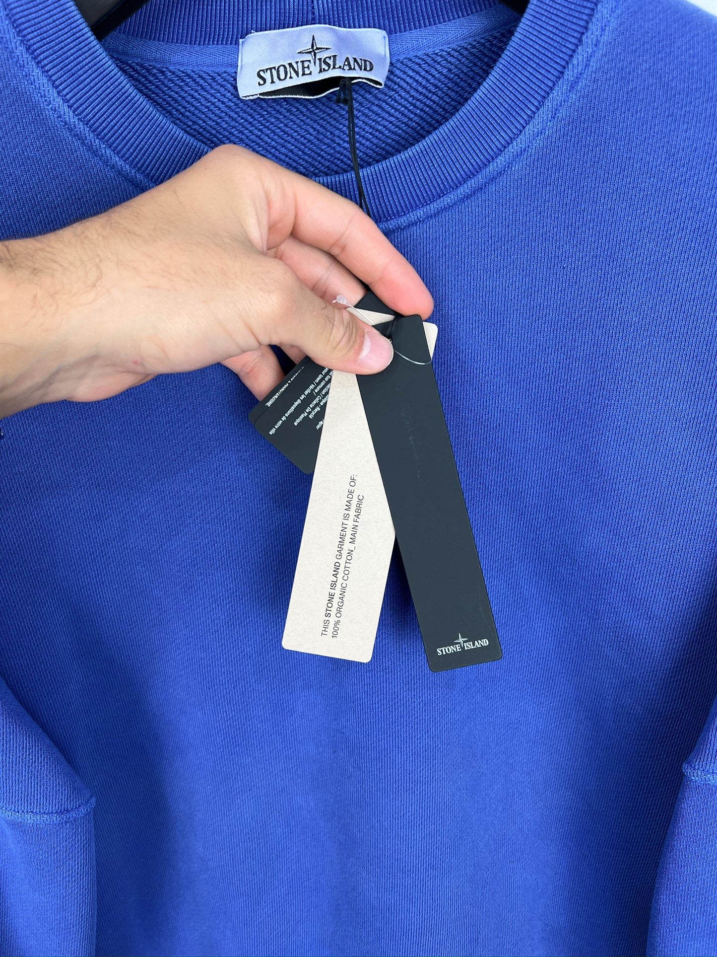 Felpa blu Stone Island (nuova con cartellino) - Taglia L