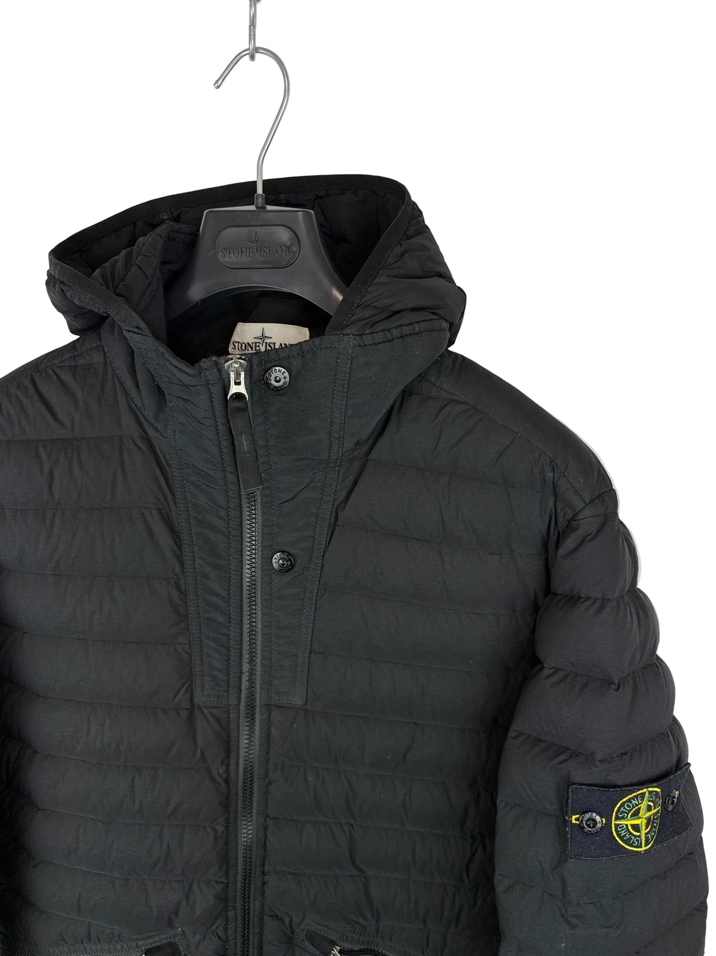 Giacca nera Loom Woven Down Chambers Stretch Nylon-TC Stone Island - Taglia M