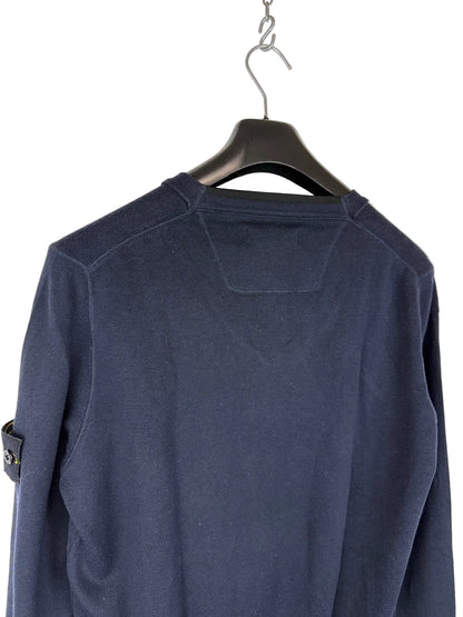 Maglione blu navy con scollo a V Stone Island - Taglia L