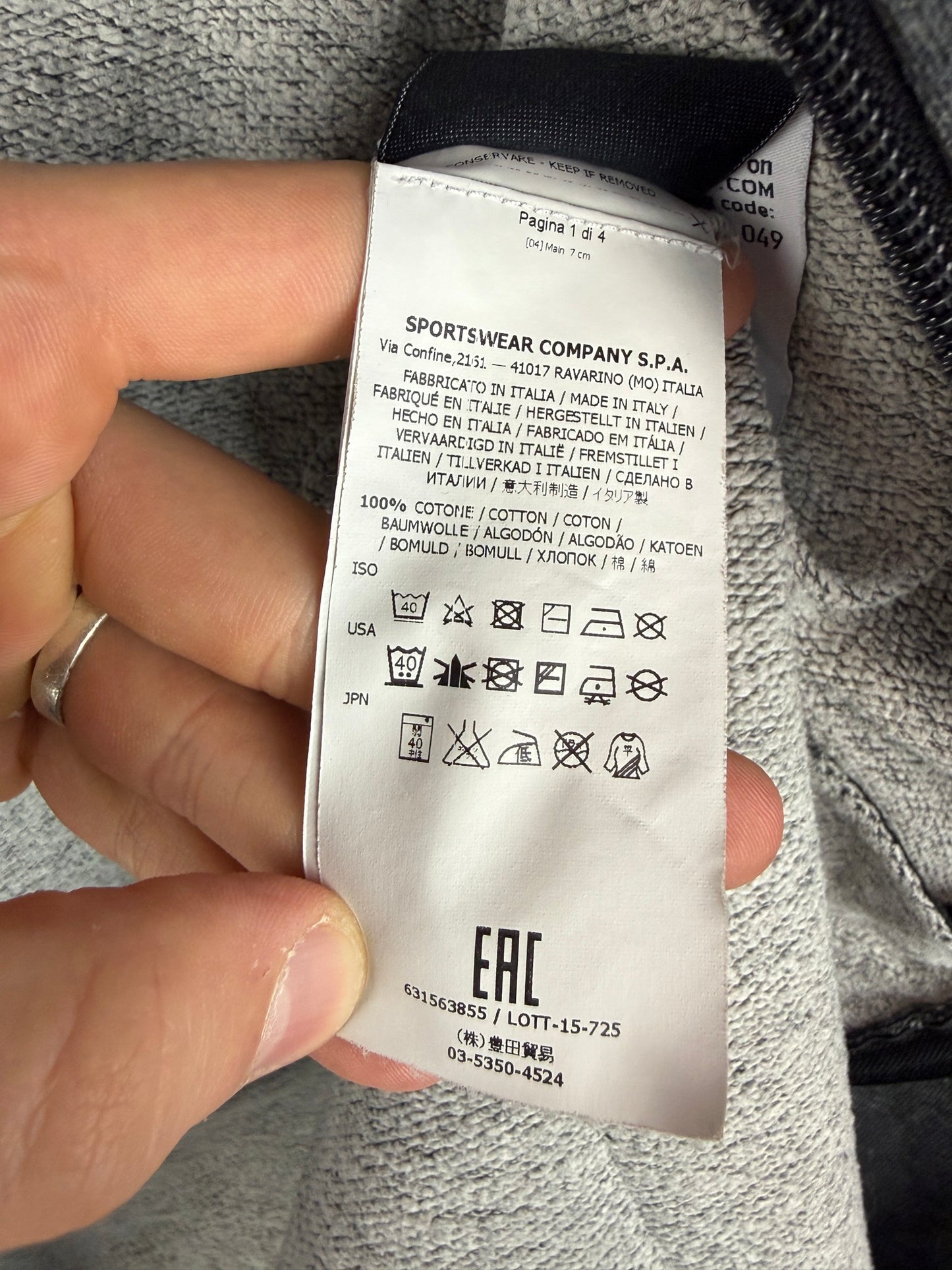 Felpa grigia con zip e cappuccio Stone Island - Taglia M