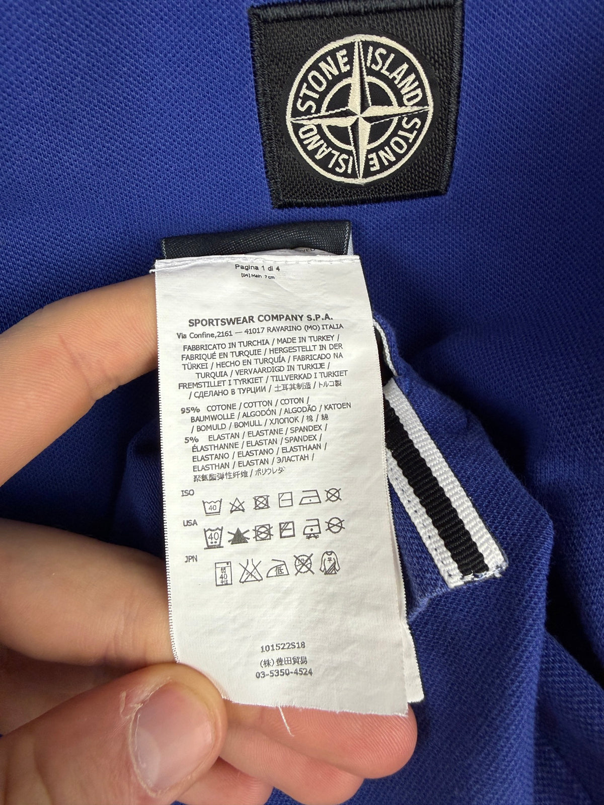 Stone Island Short-sleeve Blue Polo Shirt - Size S