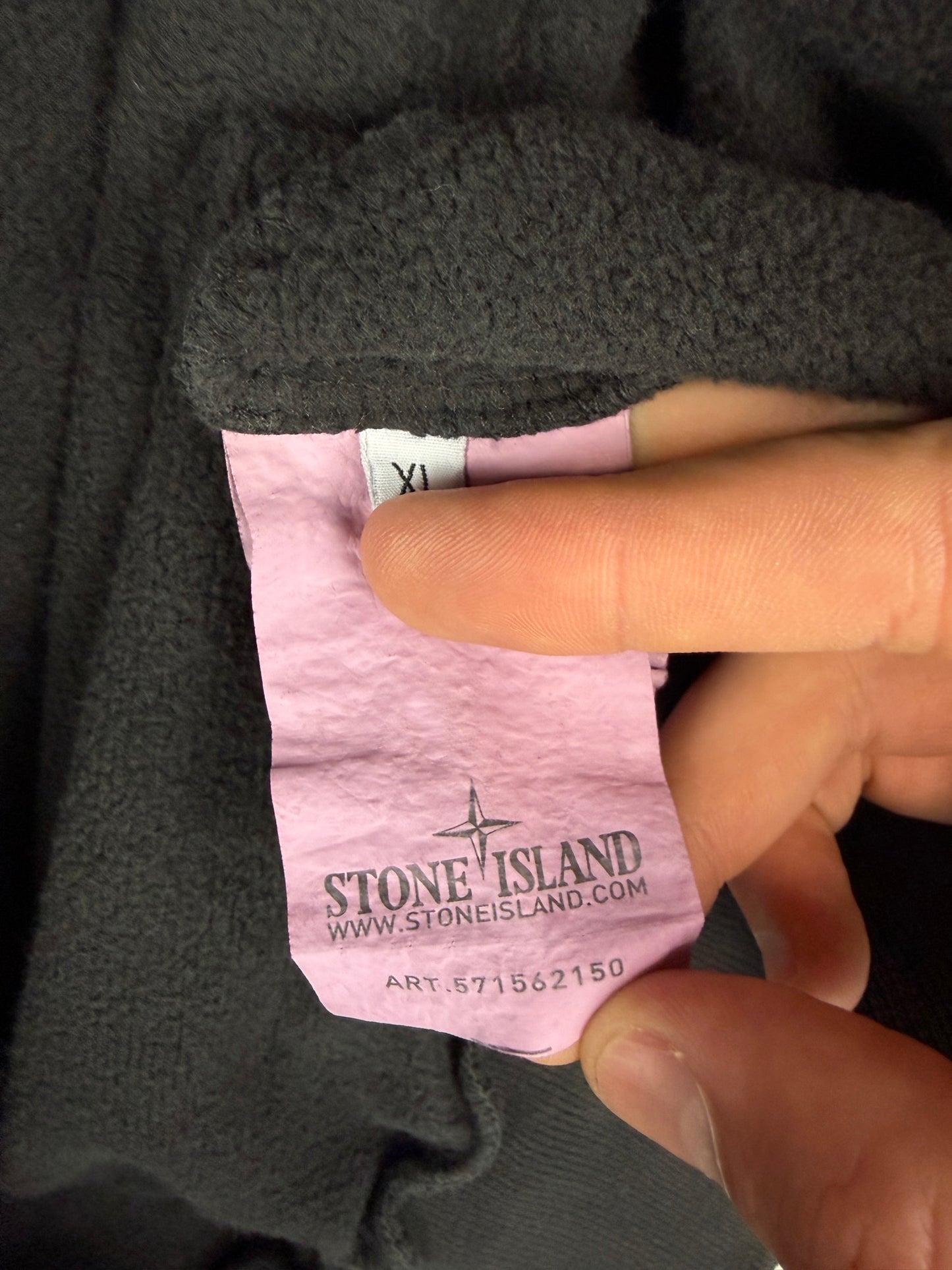 Felpa nera con zip e cappuccio Stone Island - Taglia XL