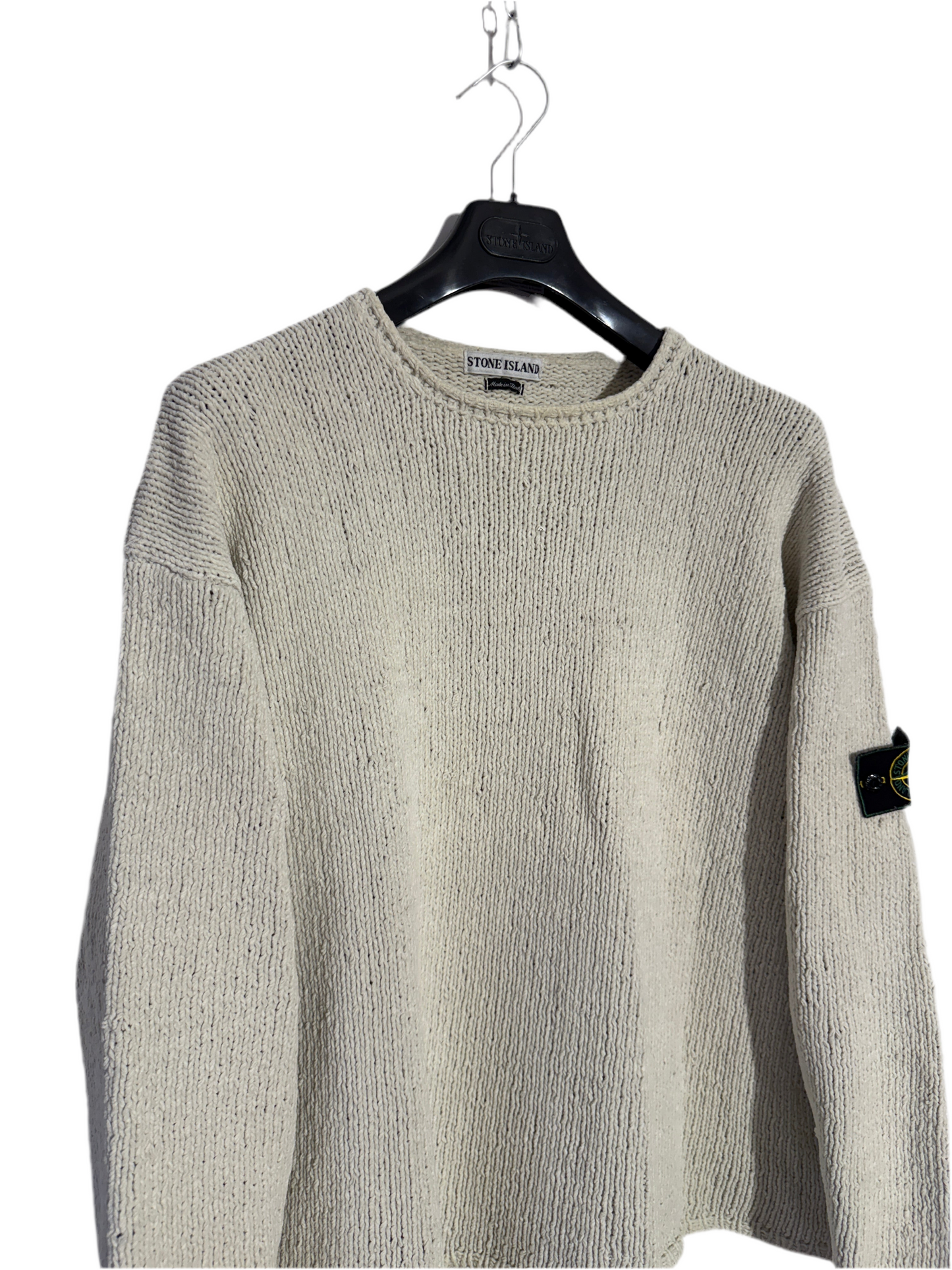 Maglione bianco panna vintage del 1996 Stone Island - Taglia L