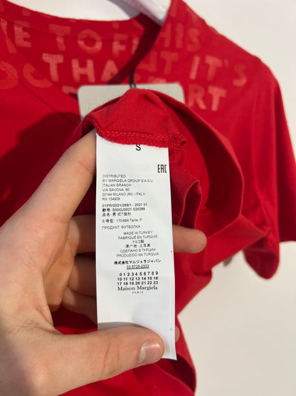 T-shirt rossa Maison Martin Margiela (nuova con cartellino) - Taglia S