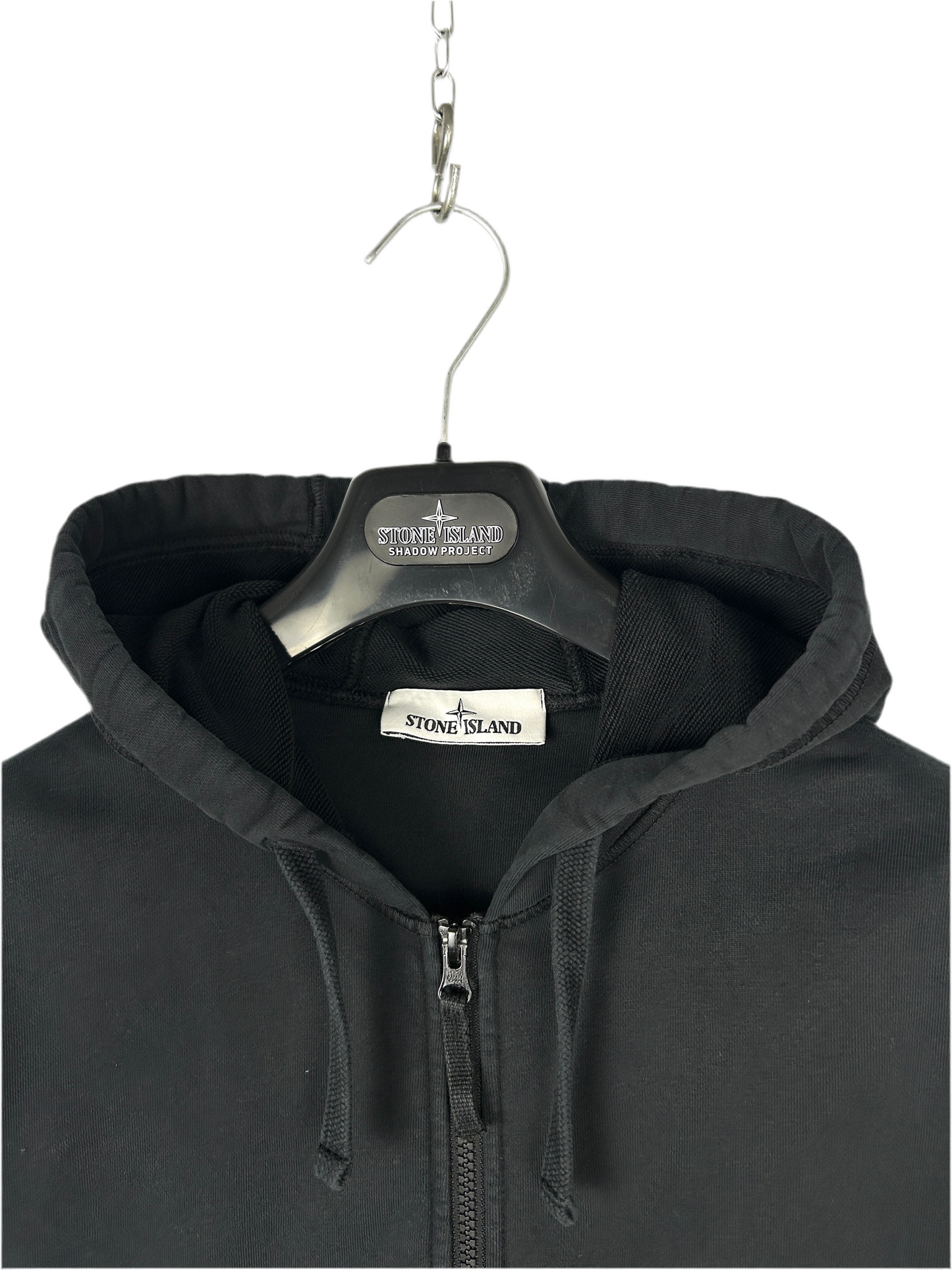 Felpa nera con zip e cappuccio Stone Island - Taglia M