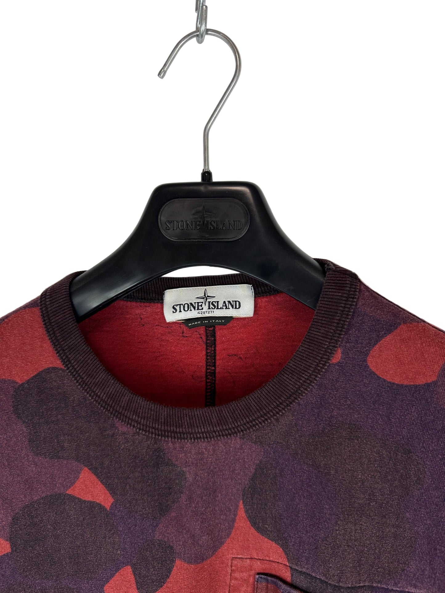 T-shirt a maniche lunghe camo rossa Stone Island - Taglia M