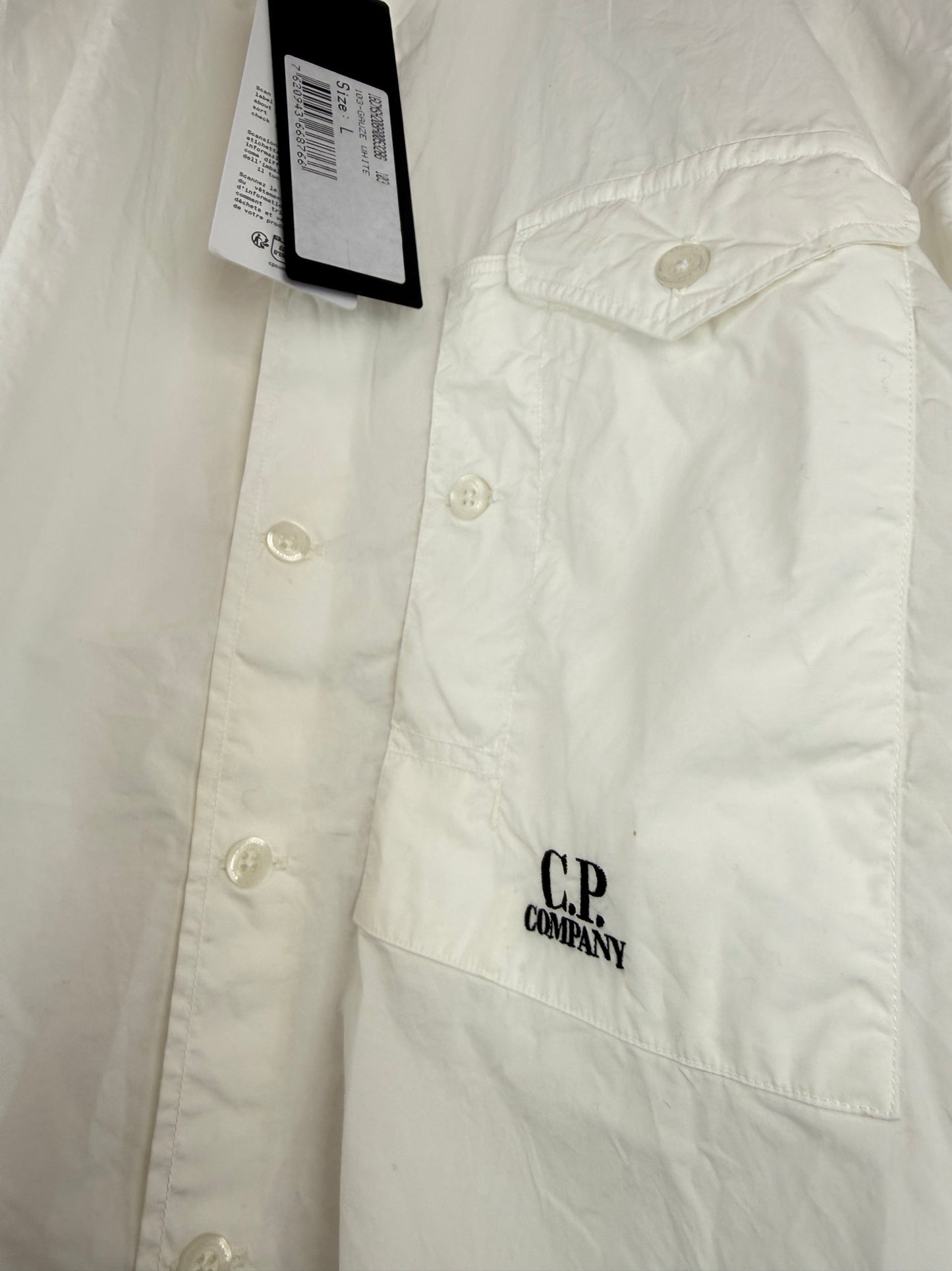 Camicia bianca con taschino sul petto C.P. Company (nuova con cartellino) - Taglia L