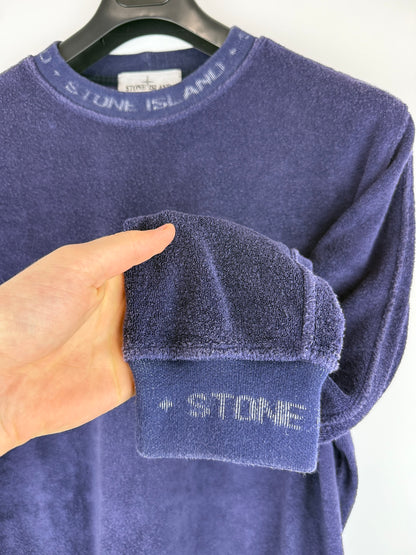 Maglione blu violaceo in ciniglia Stone Island - Taglia L