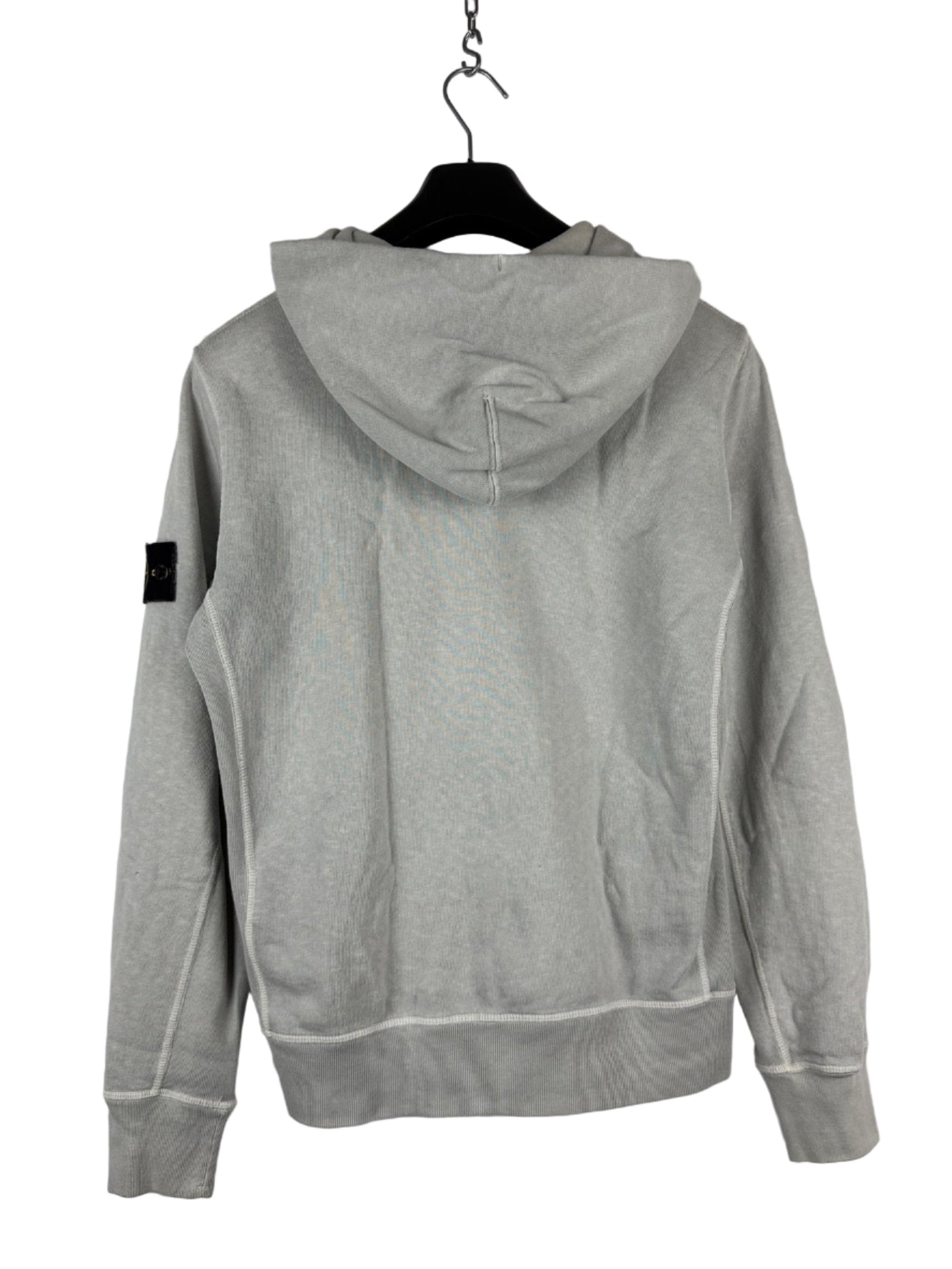 Felpa grigio chiaro con zip e cappuccio Stone Island - Taglia M