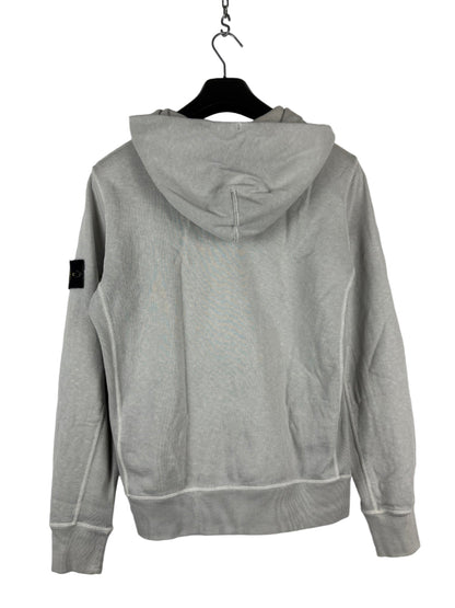 Felpa grigio chiaro con zip e cappuccio Stone Island - Taglia M