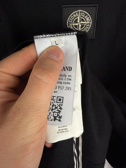 Polo nera a maniche lunghe Stone Island - Taglia L