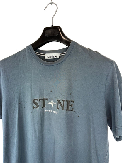 T-shirt blu con stampa Stone Island - Taglia L