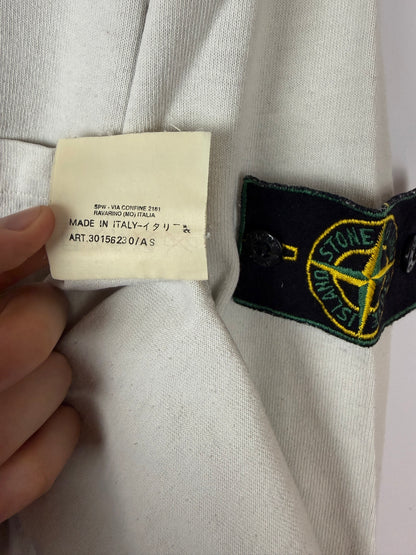 Polo bianco panna Vintage a maniche lunghe Stone Island - Taglia L
