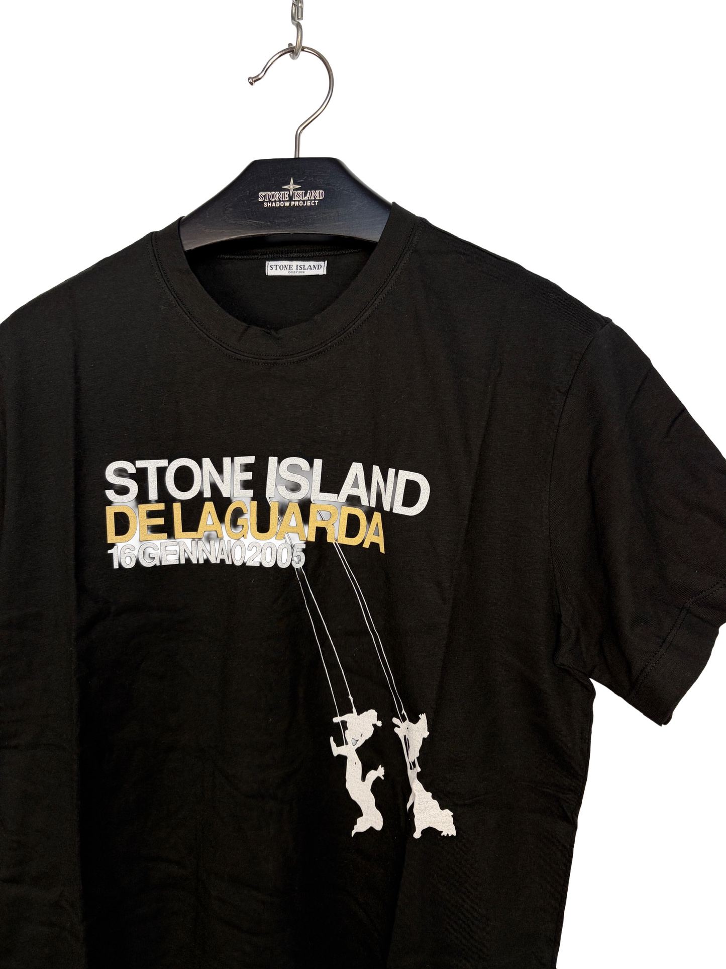 T-shirt nera Stone Island de la Guarda - Taglia L
