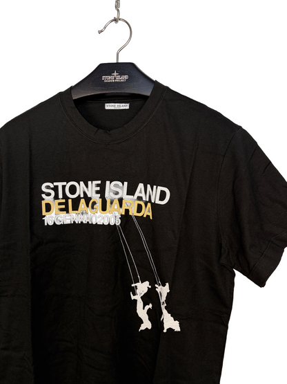 T-shirt nera Stone Island de la Guarda - Taglia L