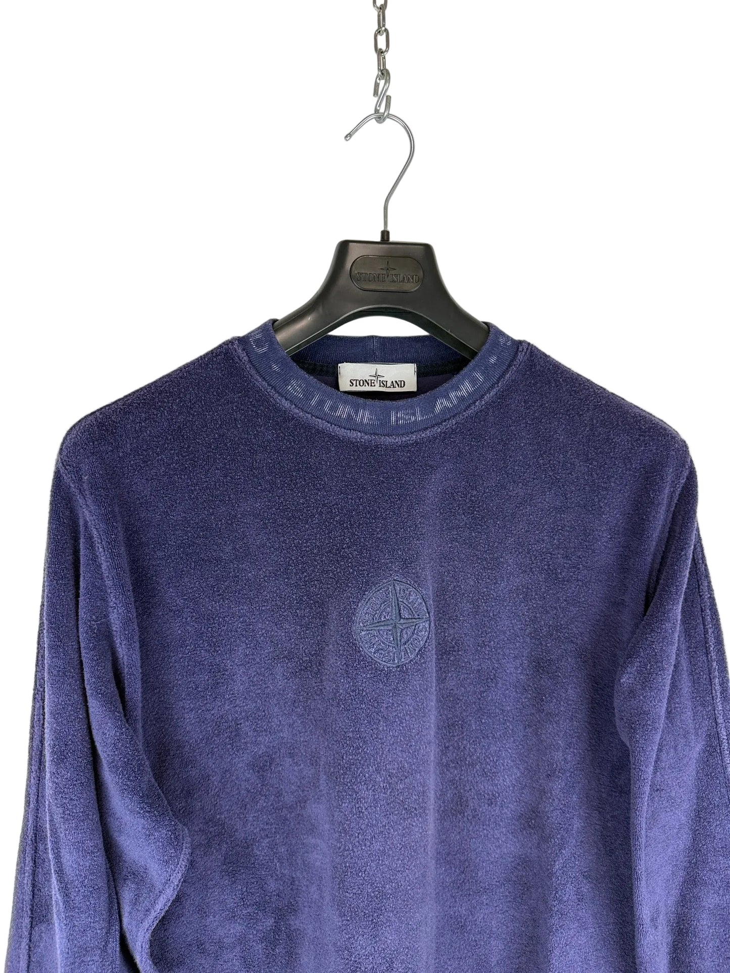 Maglione blu violaceo in ciniglia Stone Island - Taglia L