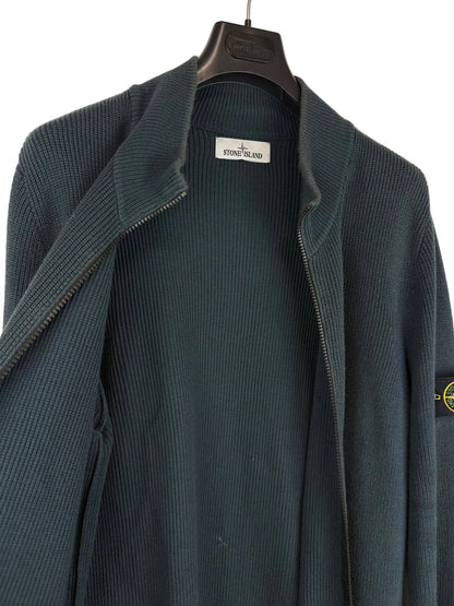 Maglione verde petrolio con zip Stone Island - Taglia M