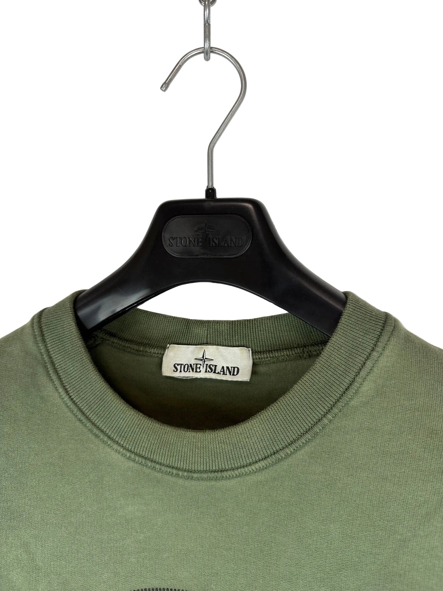 Felpa con logo in gomma 3D verde Stone Island - Taglia M