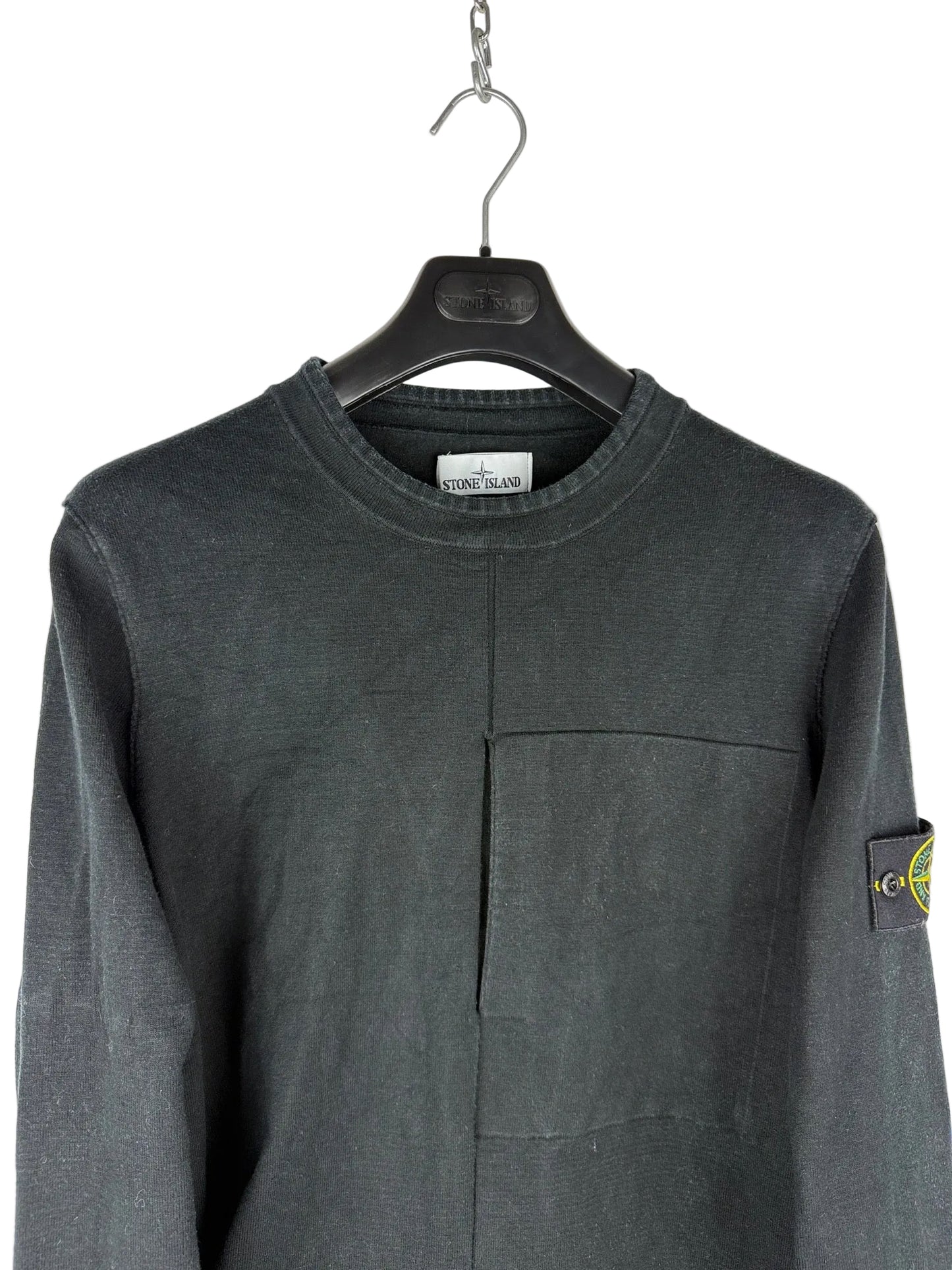 Maglione nero con taschino sul petto Stone Island - Taglia L