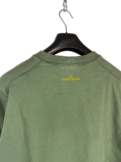 Felpa con logo in gomma 3D verde Stone Island - Taglia M