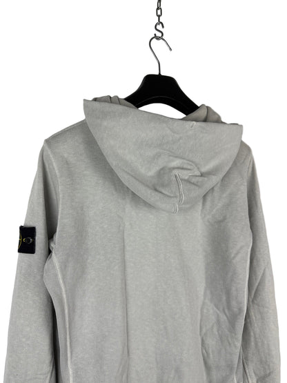 Felpa grigio chiaro con zip e cappuccio Stone Island - Taglia M