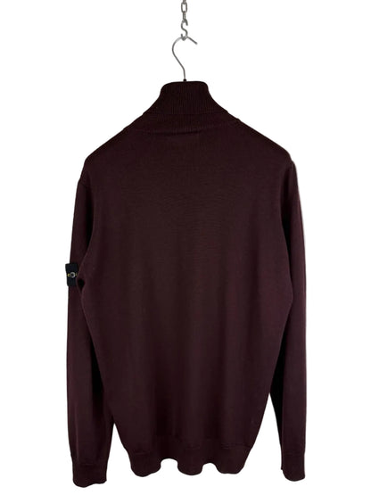Bordeaux Stone Island Crewneck Sweater - Size L