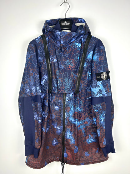 Giacca con cappuccio blu Stone Island Printed Heat Reactive Thermosensitive Fabric - Taglia L