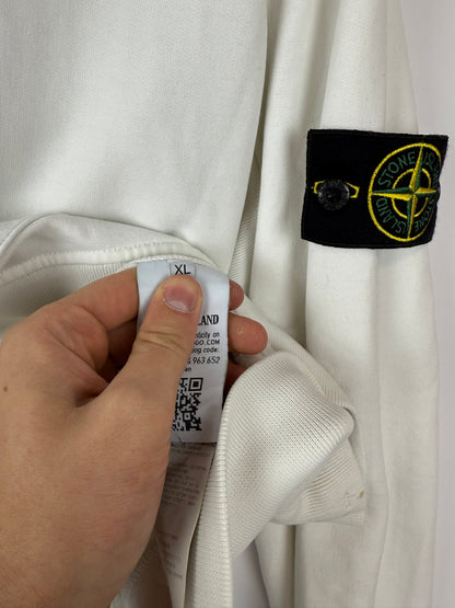 Felpa bianca con cappuccio Stone Island - Taglia XL