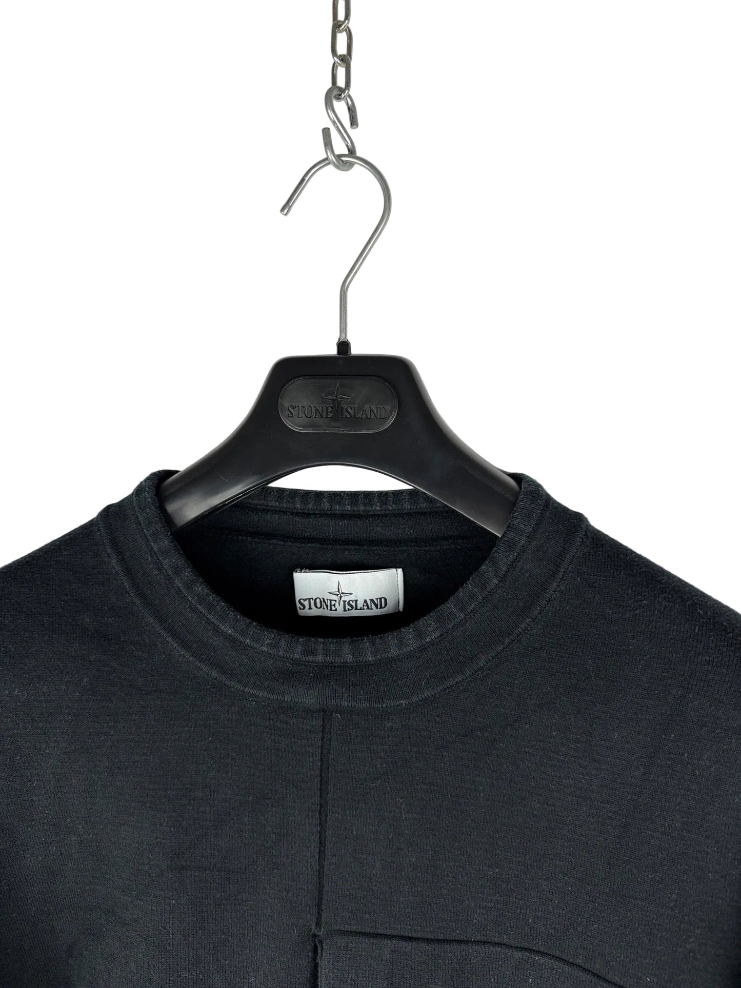 Maglione nero con taschino sul petto Stone Island - Taglia L