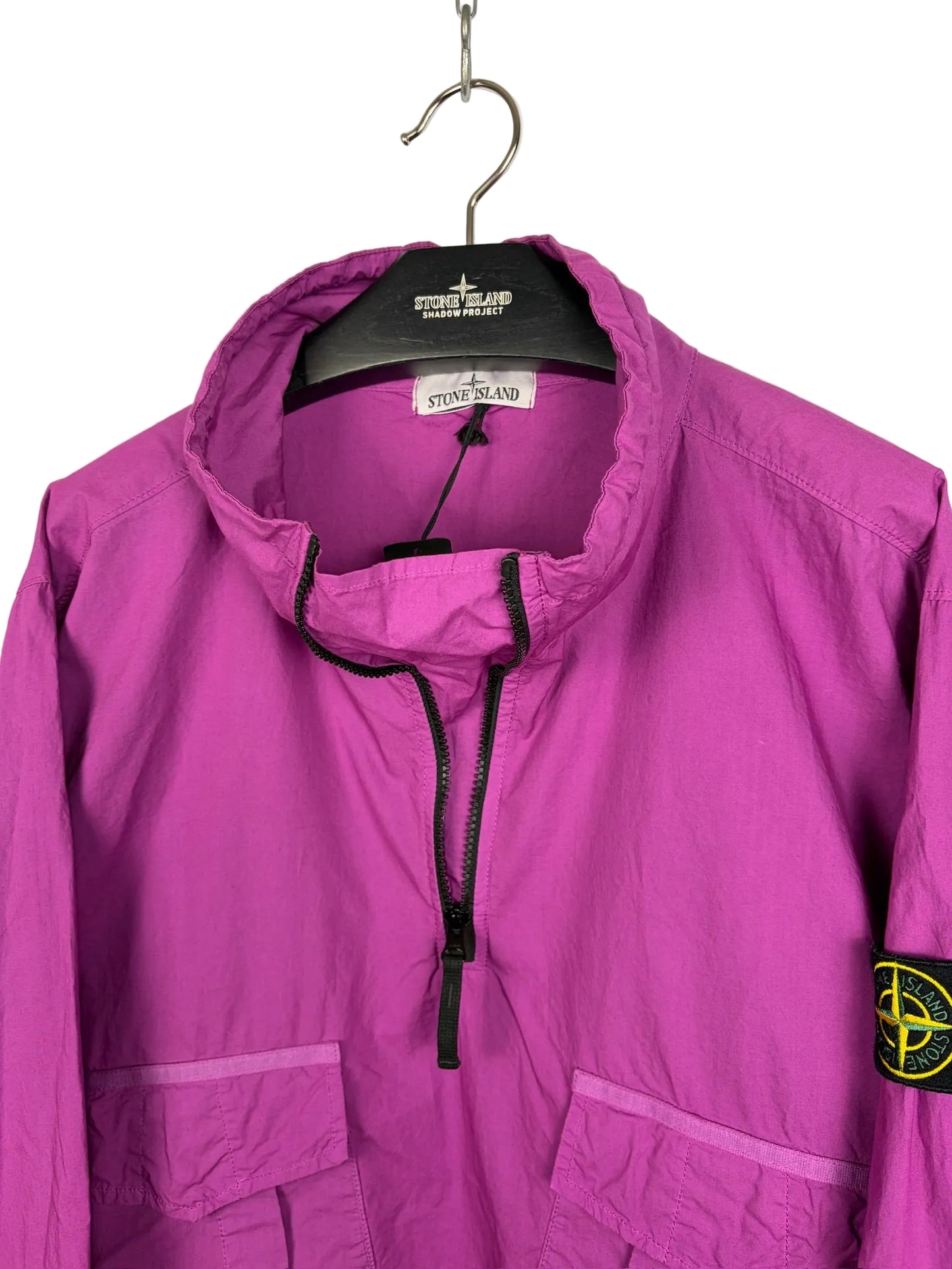 Overshirt Smock rosa con 1/4 chiusura a zip Stone Island (nuova con cartellino) - Taglia XL