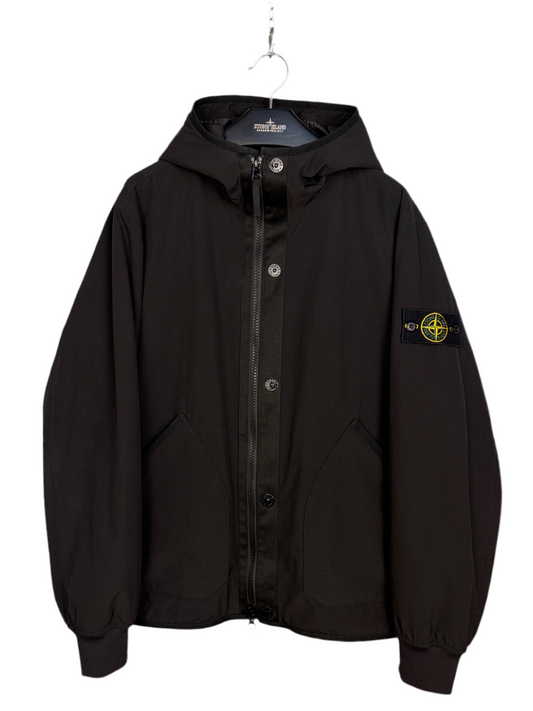 Giacca Soft Shell-R e.dye Technology in Primaloft nera con zip e cappuccio Stone Island - Taglia L