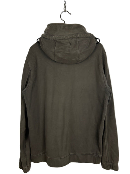 Felpa marrone con zip e cappuccio Stone Island - Taglia L