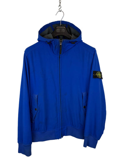 Giacca Soft Shell-R blu con zip e cappuccio Stone Island - Taglia XL