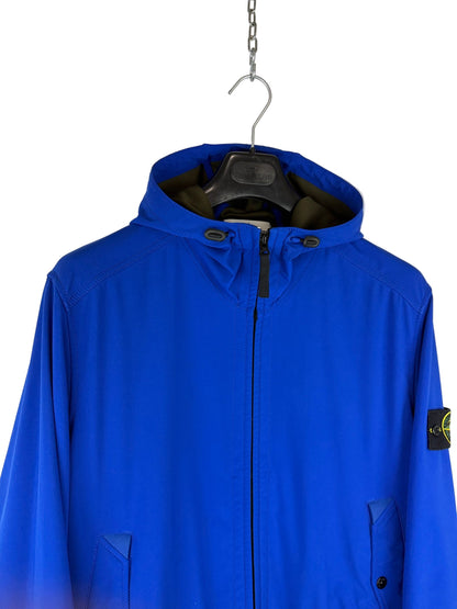 Giacca Light Soft Shell-R blu con zip e cappuccio Stone Island - Taglia XXL