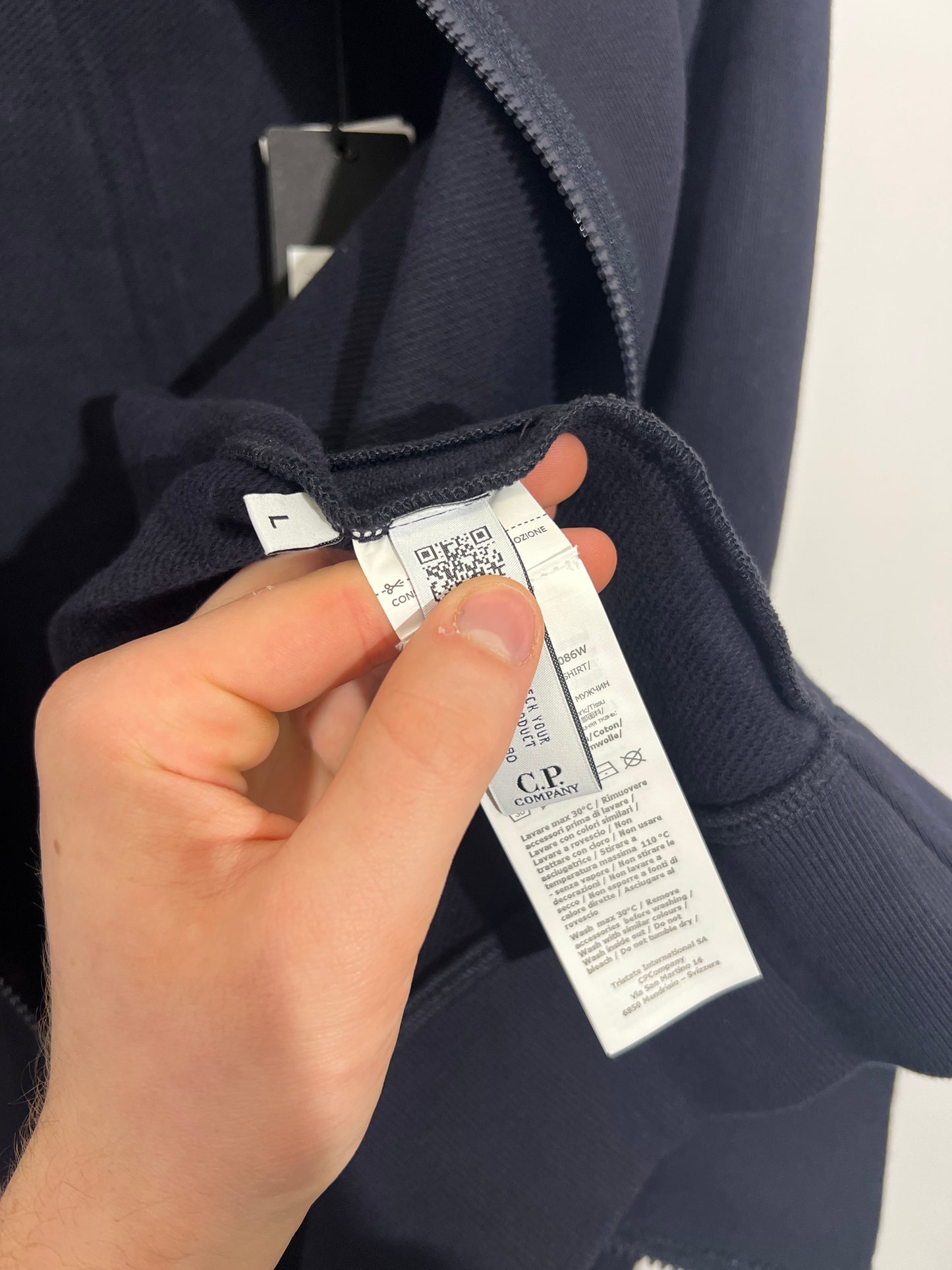 Felpa Goggle blu navy con cappuccio C.P. Company (nuova con cartellino) - Taglia L