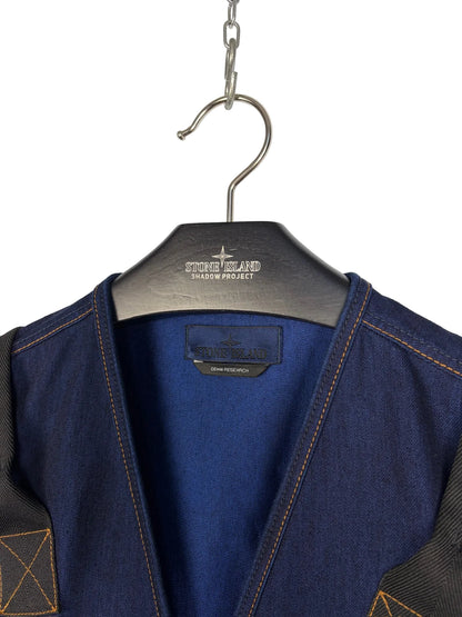 Giacca smanicato blu navy Indigo Polypropylene Denim Light Denim Research Stone Island - Taglia S