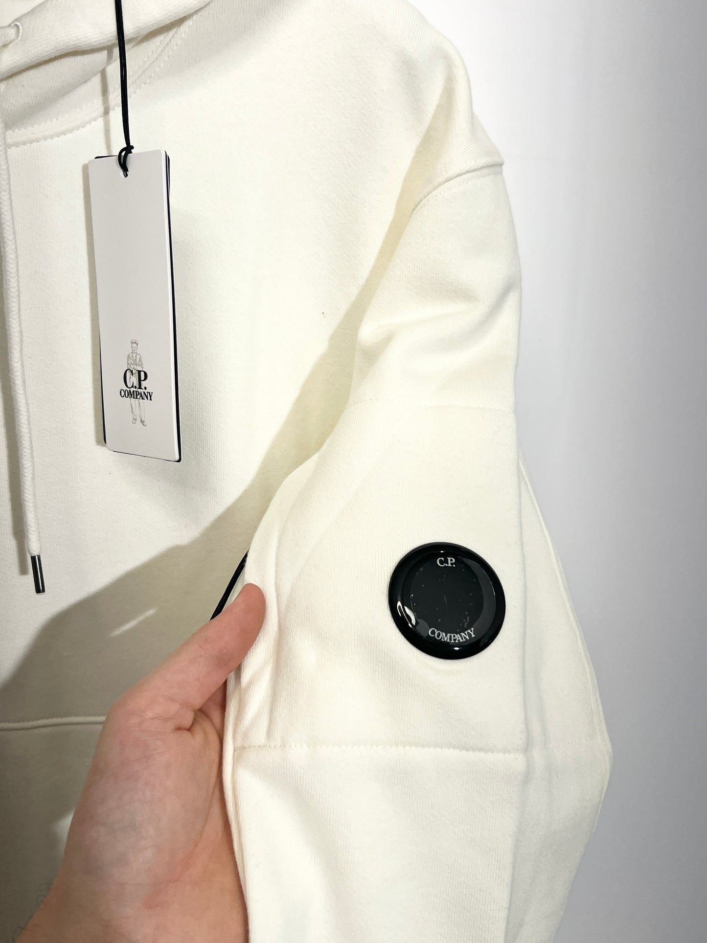 Felpa bianca con cappuccio C.P. Company (nuova con cartellino) - Taglia XXL