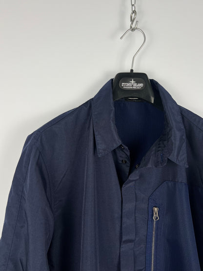 Overshirt blu Stone Island Shadow Project con chiusura a bottoni - Taglia L