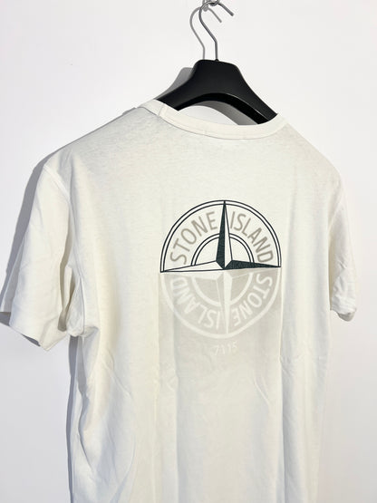 T-shirt bianca con stampa Stone Island - Taglia L