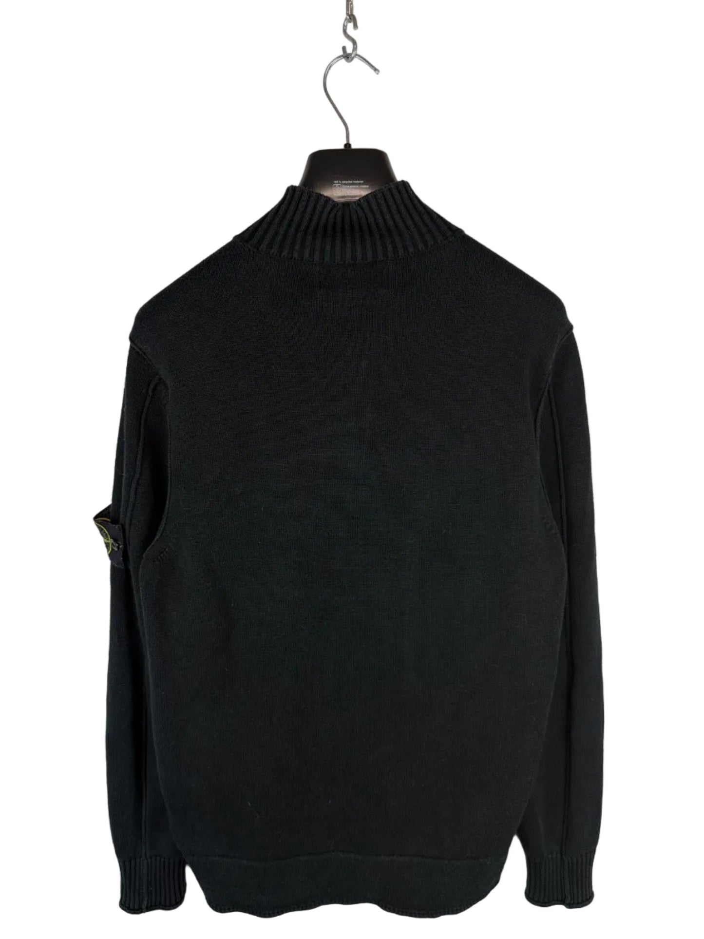 Maglione nero con 1/4 zip e bottoni Stone Island - Taglia L